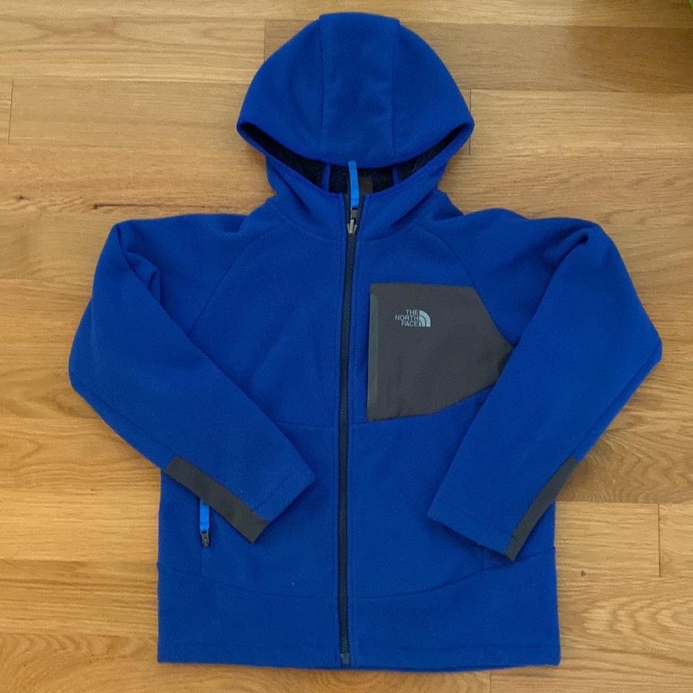 Blue Boys The North Face Sherpa Lined Hoodie Jacket Size Medium